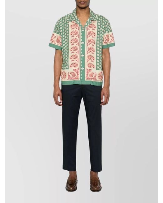 Etro Blue Cotton Slim-Fit Tapered Trousers for men