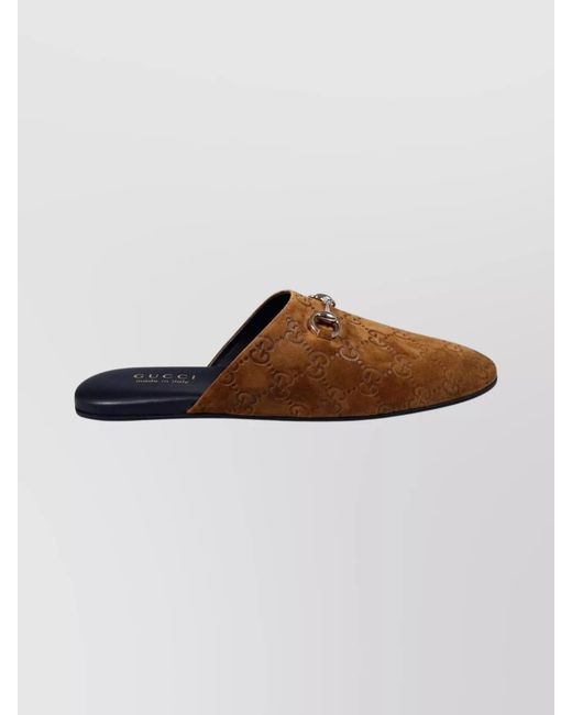 Gucci Brown Suede Leather Mules