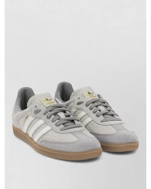 Adidas Originals Gray Samba Og Low Profile Rubber Sole Sneakers for men