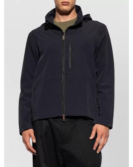 Paul Smith Blue Hooded Nylon Casual Jacket for men