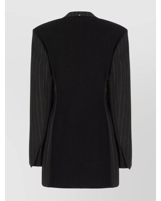 Sportmax Black Embroidered Viscose Blend Blazer