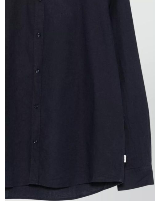 Les Deux Blue Regular Fit Long Sleeve Silk Shirt for men