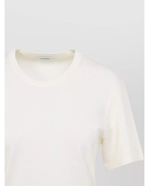 Lemaire White Ribbed Cotton T-Shirt