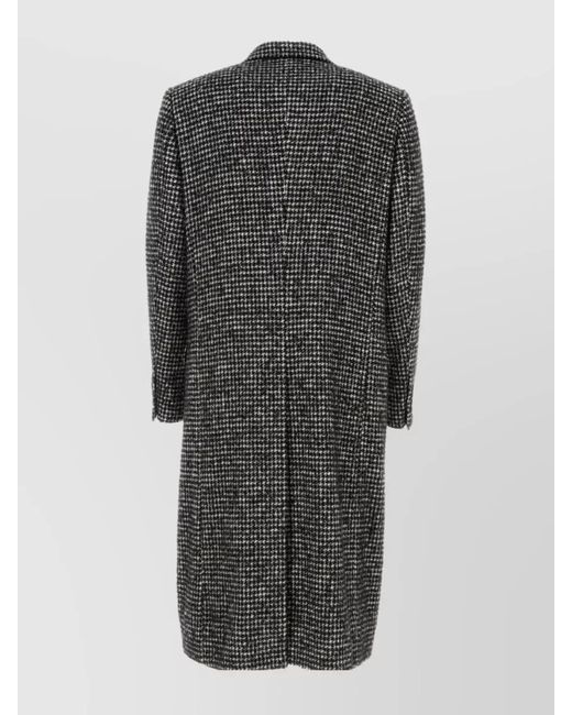 Dolce & Gabbana Gray Houndstooth Double Breasted Coat for men