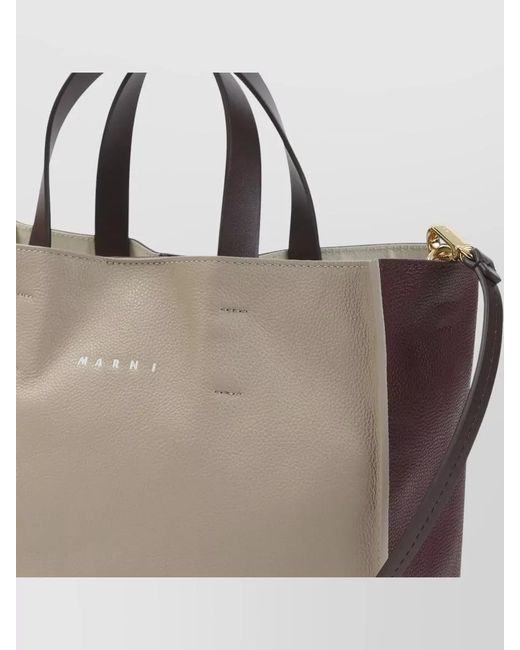 Marni Natural Museo Soft Calf Leather Tote Bag
