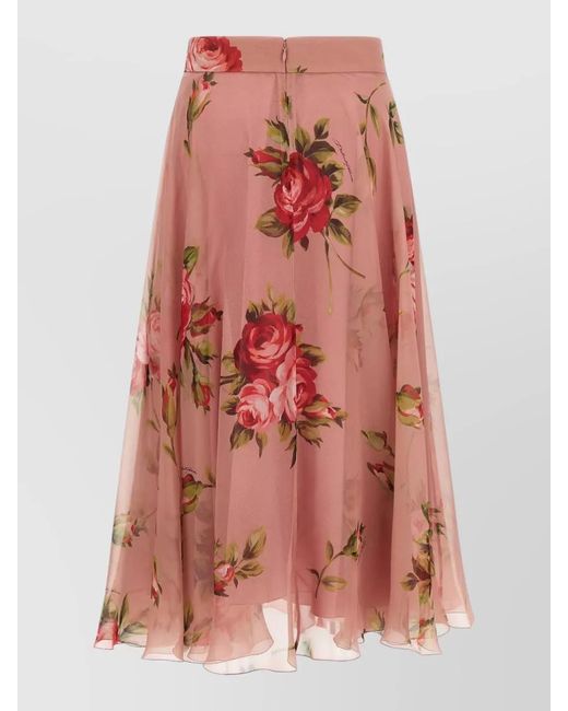 Dolce & Gabbana Pink Bouquet Rose Skirt