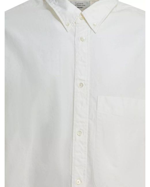 Beams Plus White Cotton Lisa Oxford Sn Shirt for men