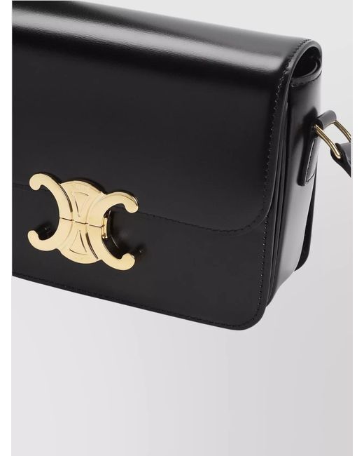 Céline Blue Calfskin Leather Teen Triomphe Shoulder Bag
