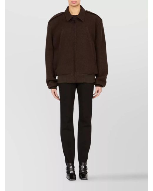 MM6 by Maison Margiela Black Virgin Wool Bomber Jacket