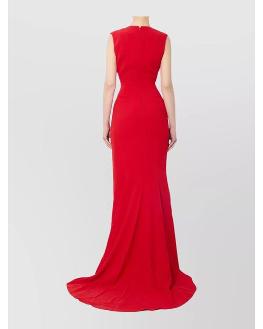 Solace London Red Althea Deep Neckline Maxi Dress