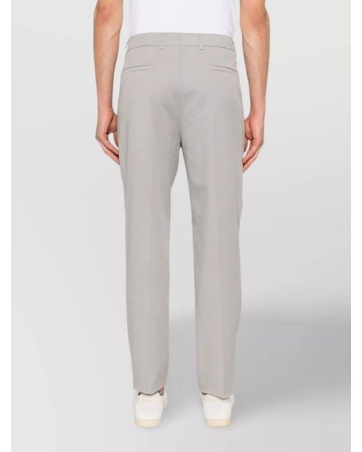 Brunello Cucinelli White Straight Trousers Back Pockets for men