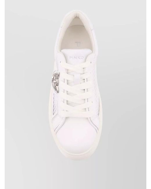 Pinko Natural Leather Low-Top Sneakers