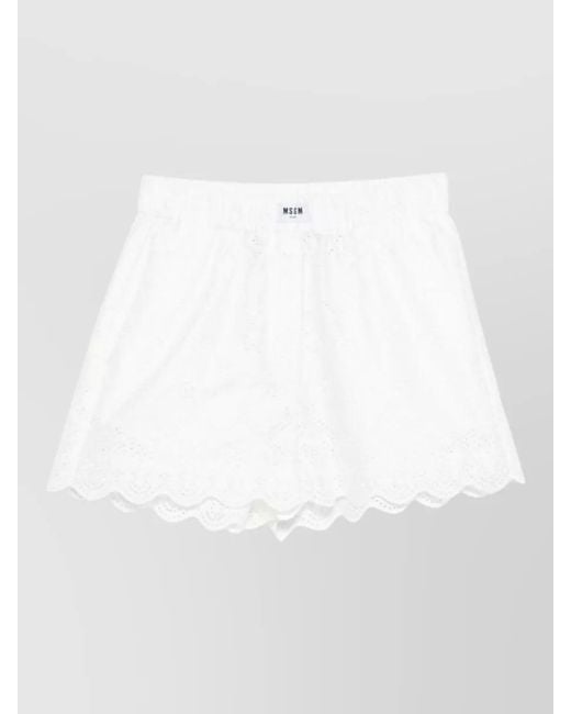 MSGM White Tailored Shorts