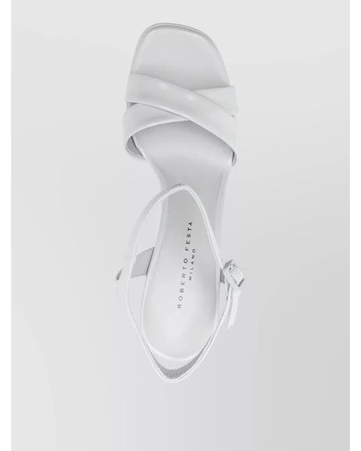 Roberto Festa White Sandals High Heel Open Toe Platform