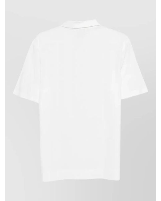 Lardini White Cotton And Silk Short-Sleeve Polo Shirt for men