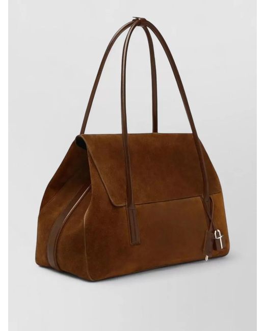Tom Ford Brown Eclipse Large Suede Key Shoulder Bag