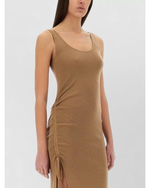 Michael Kors Brown Wool Blend Camisole Dress Scoop Neck