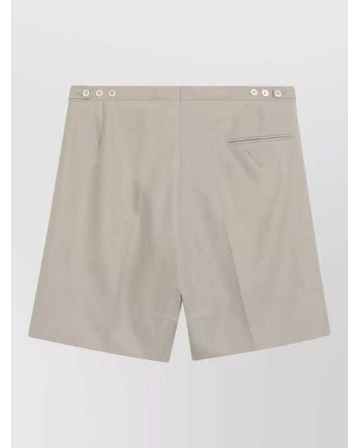 Prada White Tailored Pants Button Detail Back Pocket for men