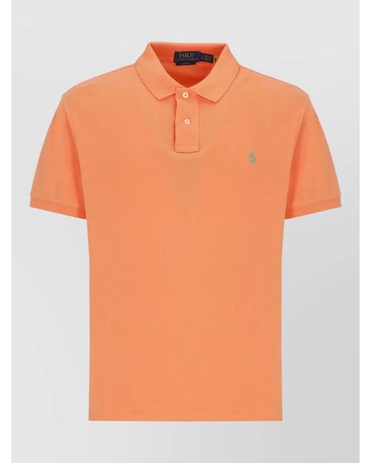 Ralph Lauren Orange Cotton Short-Sleeve Polo Shirt for men