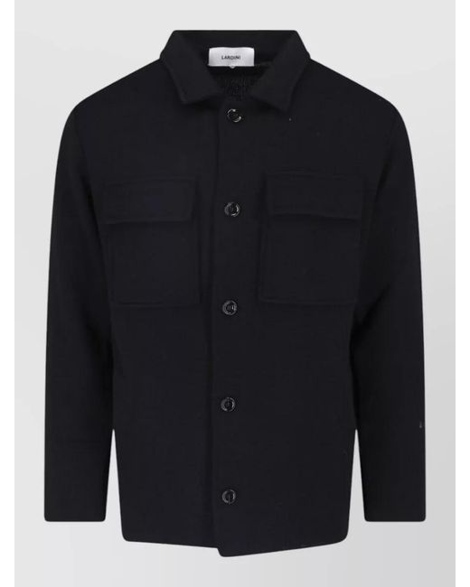 Lardini Blue Casual Jacket Long Sleeves Regular Fit Layering for men