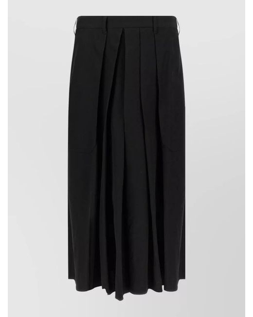 Yohji Yamamoto Black Wool Wide-Leg Tailored Shorts for men