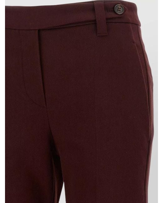 Brunello Cucinelli Red Monile Straight Cut Tailoring Trousers