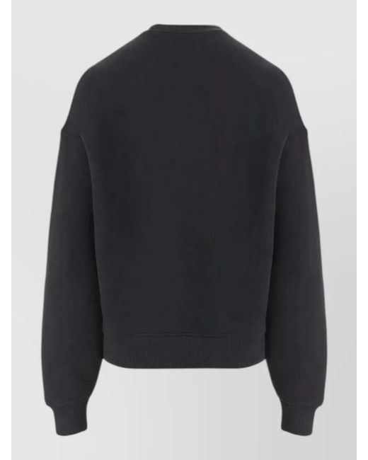 Autry Black Cropped Sweatshirt Heavy Jersey Fleece for men