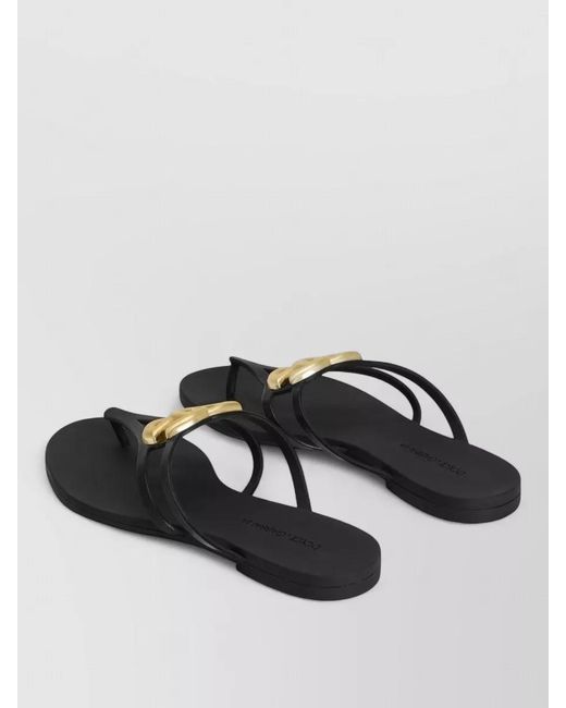 Dolce & Gabbana White Rubber Logo Thong Sandals