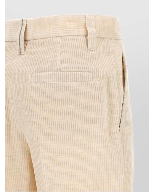 Brunello Cucinelli Natural Striped Regular-Fit Tailored Trousers