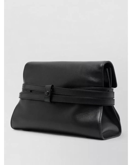 Moschino Black Leather Clutch Bag