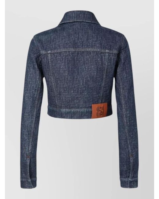Fendi Blue Denim Cropped Jacket
