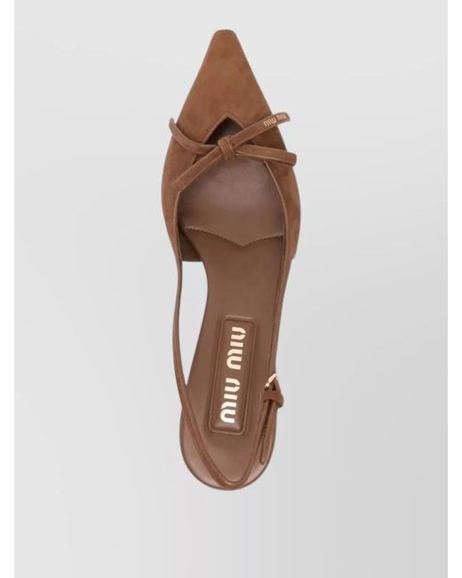 Miu Miu Brown Suede Slingback Pumps