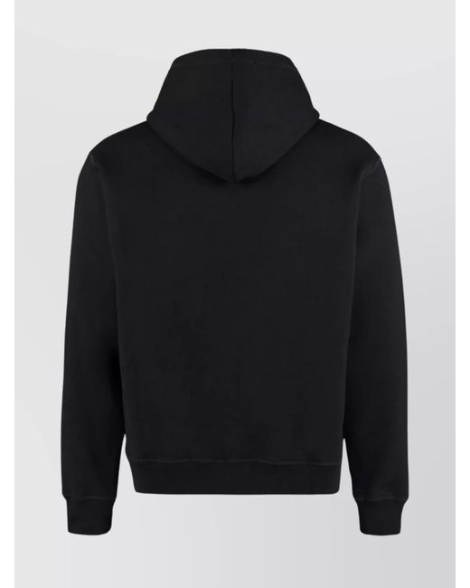 Dsquared² Black Cotton Hooded Printed Men Pullover Sweater