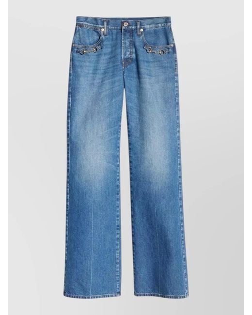 Gucci Blue Denim Low-Rise Bootcut Jeans