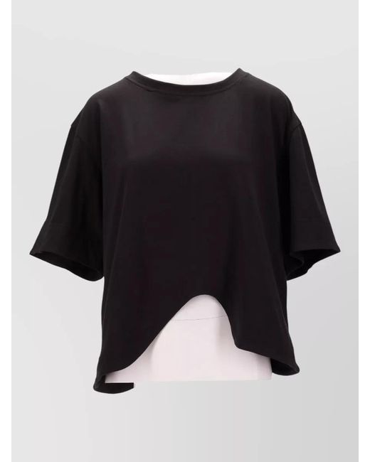 Niccolò Pasqualetti Black Asymmetric Hem Cotton Jersey Round Neck T-Shirt
