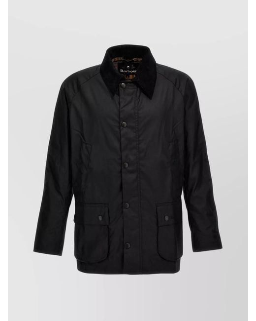 Barbour Black Waxed Cotton Regular-Fit Jacket for men