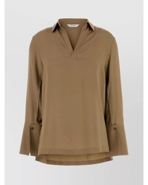 Max Mara Natural Silk Stretch Dover Blouse