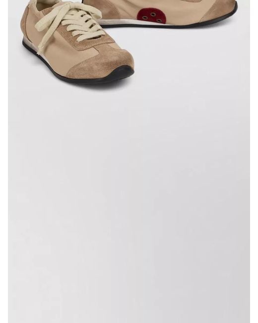 Uma Wang White Lace Up Sneakers Suede Leather Design