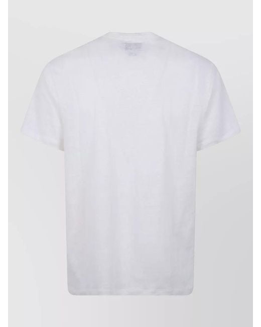 Mc2 Saint Barth White Linen Crew Neck Summer Knit Top for men