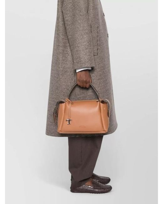 Tod's Brown Shoulder Bag Adjustable Strap Top Handles