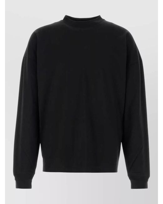 The Row Black Dolino Cotton Knit Long Sleeve Sweater for men