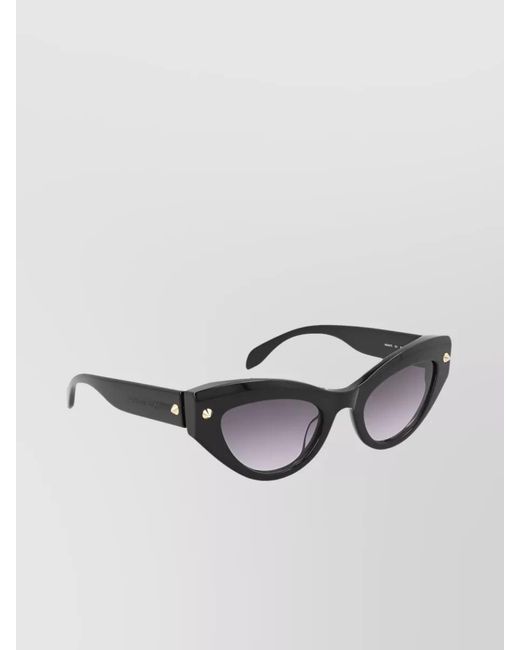 McQueen Black Studded Cat Eye Sunglasses