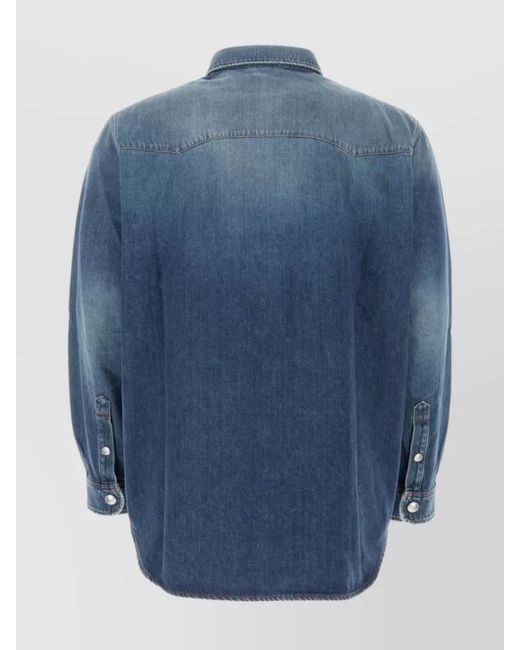 Burberry Blue Denim Loose-Fit Shirt for men