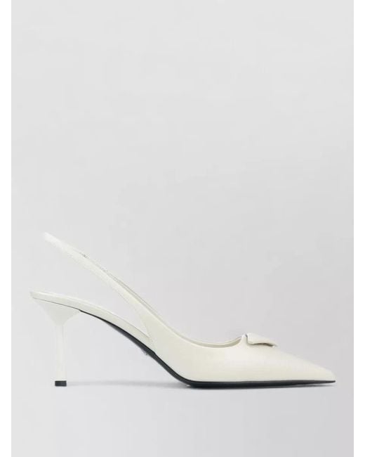 Prada White Slingback Sandals Pointed Toe Stiletto Heel