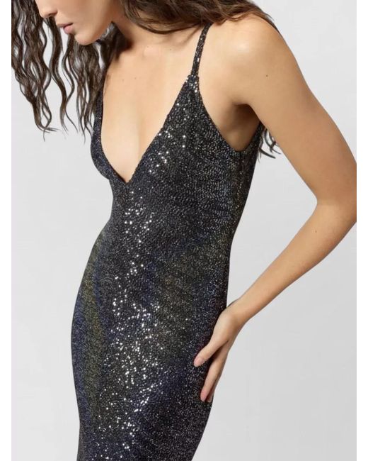 Missoni Black Long Bodycon Evening Dress Deep V Neck