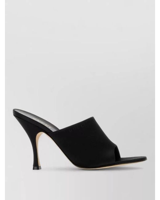 Gucci Black Satin Mules