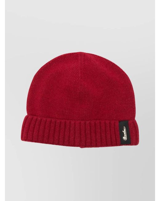 Borsalino Red Ribbed Cashmere Beanie