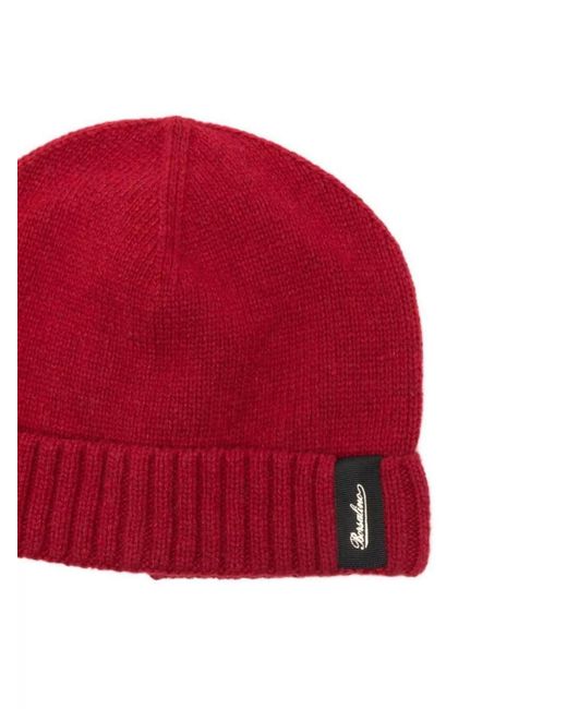 Borsalino Red Ribbed Cashmere Beanie