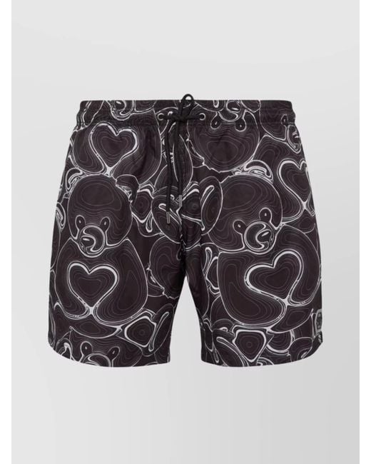 Philipp Plein Blue Beach Shorts Featuring Side Pockets for men