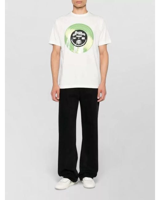 KENZO Blue Graphic Cotton T Shirt Crew Neck for men